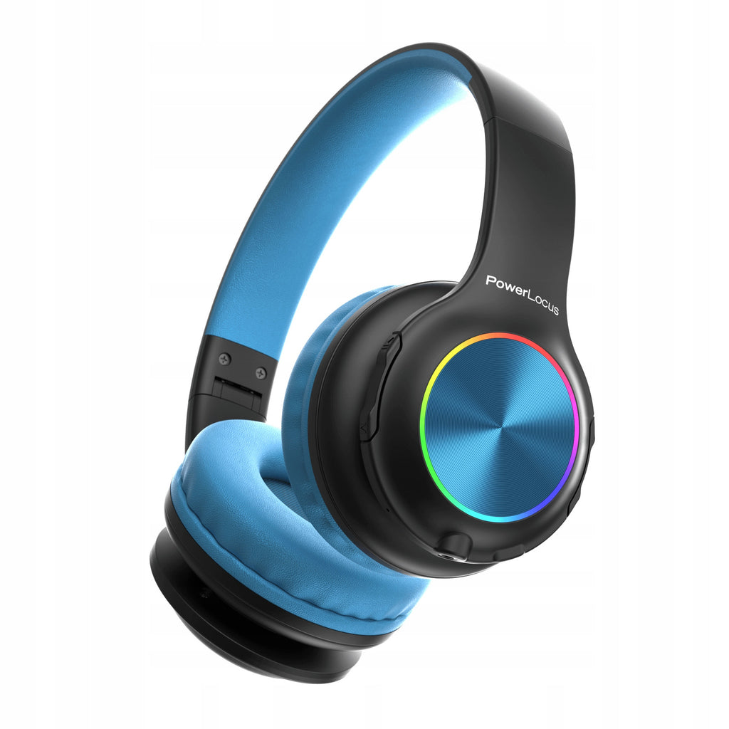 PowerLocus pled BlackBlue Bezprzewodowe Słuchawki Bluetooth dla dzieci LED
