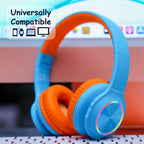 PowerLocus pled BlueOrange Bezprzewodowe Słuchawki Bluetooth dla dzieci LED