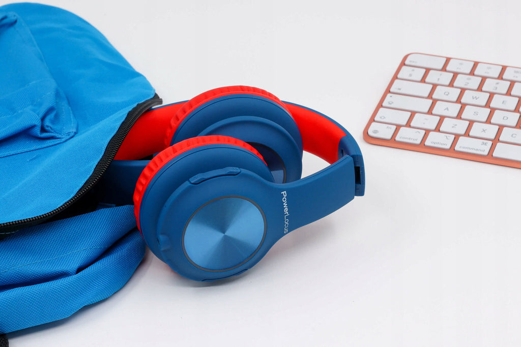 PowerLocus pled BlueRed Bezprzewodowe Słuchawki Bluetooth dla dzieci z LED