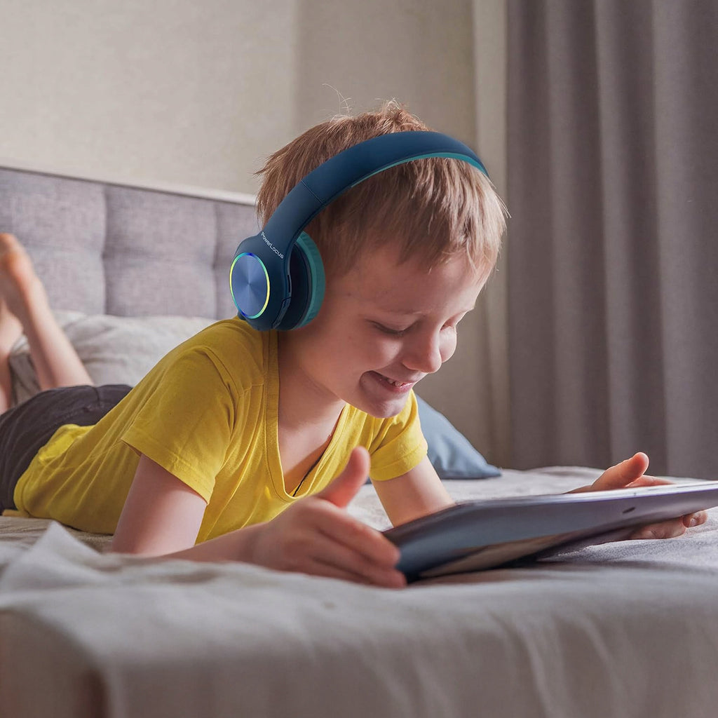 PowerLocus pled Kolorowe Bezprzewodowe Słuchawki Bluetooth dla dzieci z LED
