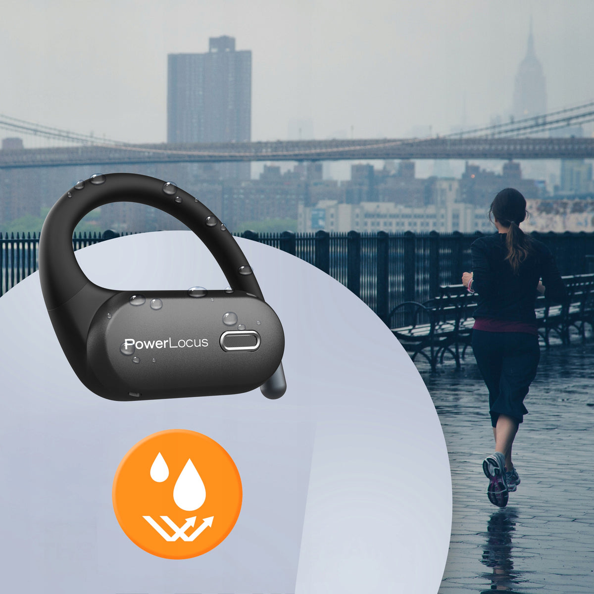 PowerLocus Słuchawki Bluetooth Otwarte Move 30h Mikfrofony AI