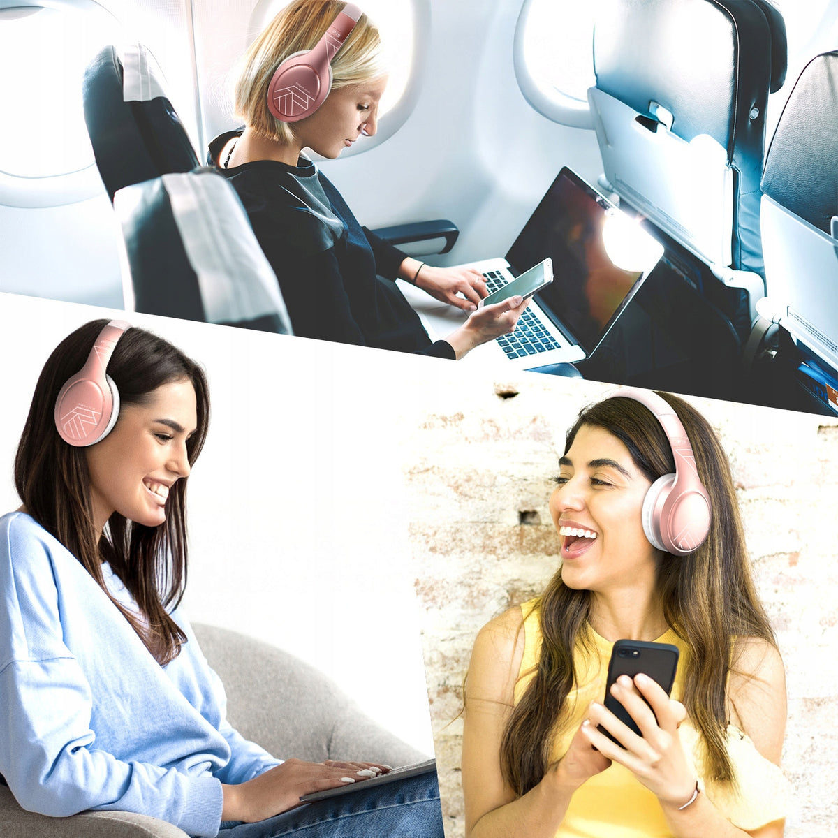 PowerLocus Słuchawki Bluetooth P19 4 tryby eq 60 godzin składane z etui