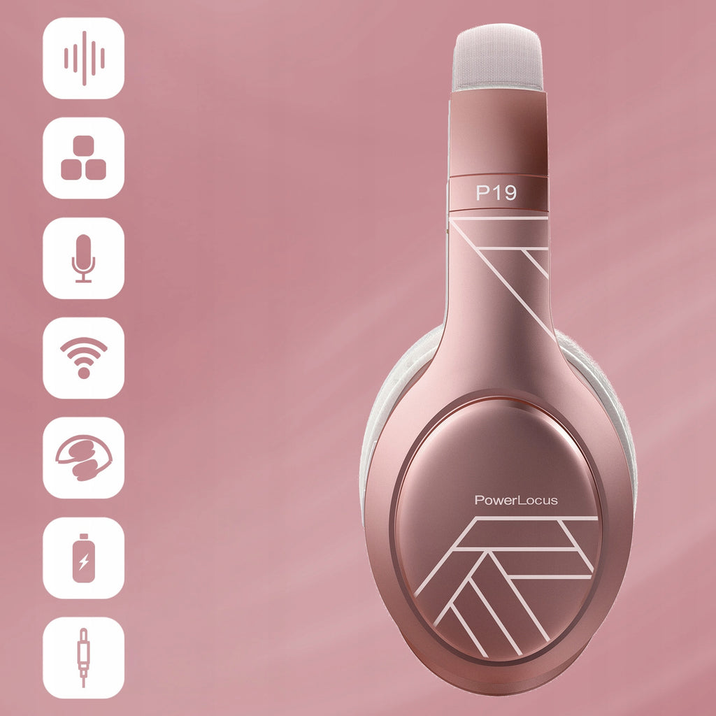 PowerLocus Słuchawki Bluetooth P19 4 tryby eq 60 godzin składane z etui
