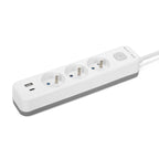 Przedłużacz elektryczny biało-szary 3-gniazdowy z USB MONTIS 1,5m MT185-WG-1,5