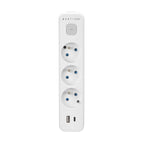 Przedłużacz elektryczny biało-szary 3-gniazdowy z USB MONTIS 1,5m MT185-WG-1,5