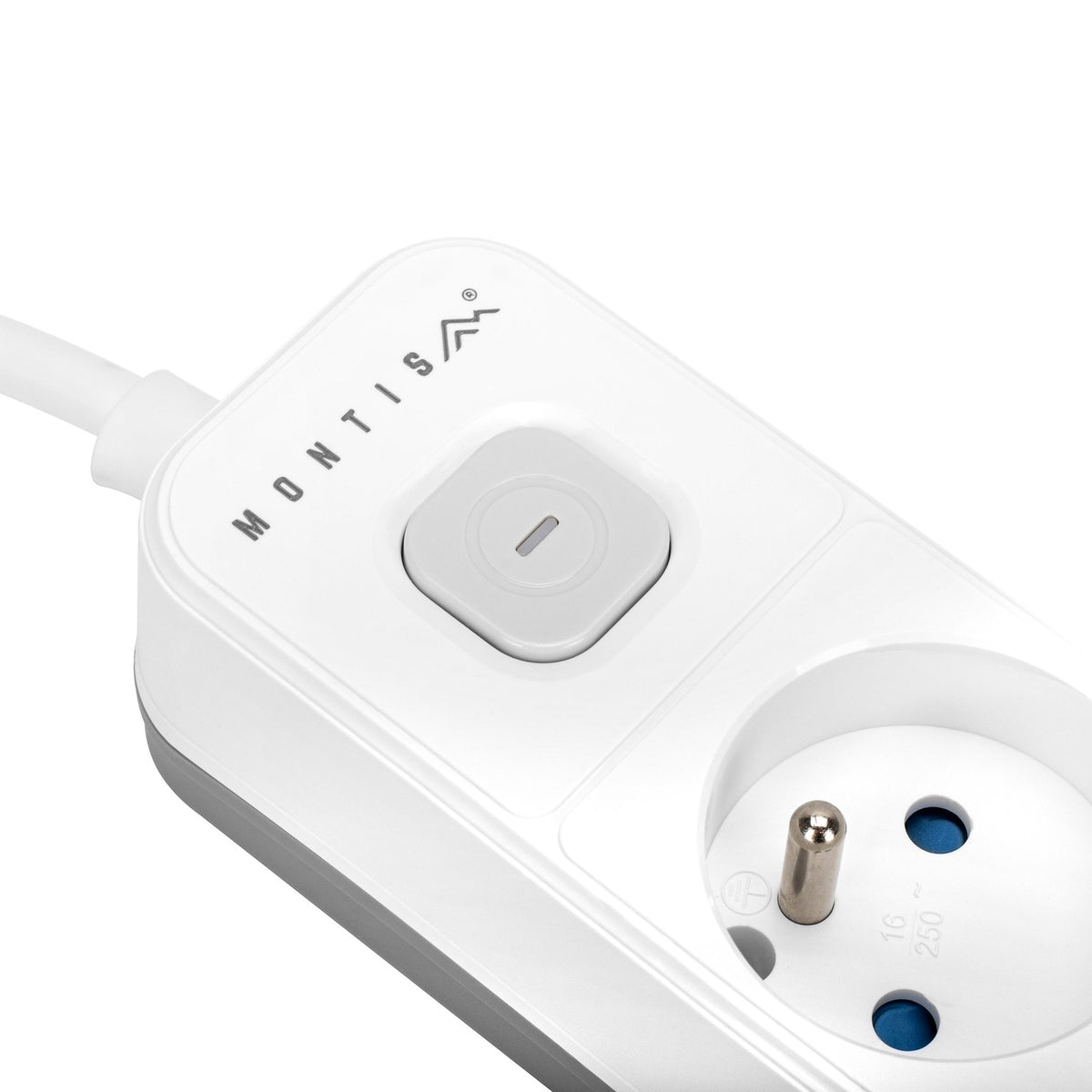 Przedłużacz elektryczny biało-szary 3-gniazdowy z USB MONTIS 1,5m MT185-WG-1,5