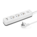 Przedłużacz elektryczny biało-szary 3-gniazdowy z USB MONTIS 5m MT185-WG-5