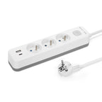 Przedłużacz elektryczny biało-szary 3-gniazdowy z USB MONTIS 5m MT185-WG-5