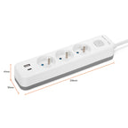 Przedłużacz elektryczny biało-szary 3-gniazdowy z USB MONTIS 5m MT185-WG-5