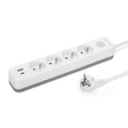 Przedłużacz elektryczny biało-szary 4-gniazdowy z USB MONTIS 1,5m MT186-WG-1,5