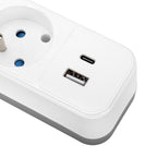 Przedłużacz elektryczny biało-szary 4-gniazdowy z USB MONTIS 1,5m MT186-WG-1,5
