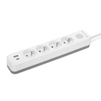 Przedłużacz elektryczny biało-szary 4-gniazdowy z USB MONTIS 3m MT186-WG-3