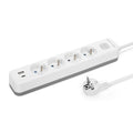 Przedłużacz elektryczny biało-szary 4-gniazdowy z USB MONTIS 5m MT186-WG-5