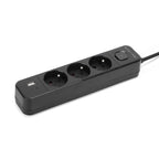 Przedłużacz elektryczny czarny 3-gniazdowy z USB MONTIS 1,5m MT185-BK-1,5