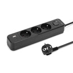 Przedłużacz elektryczny czarny 3-gniazdowy z USB MONTIS 5m MT185-BK-5