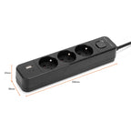 Przedłużacz elektryczny czarny 3-gniazdowy z USB MONTIS 5m MT185-BK-5