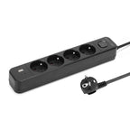 Przedłużacz elektryczny czarny 4-gniazdowy z USB MONTIS 3m MT186-BK-3