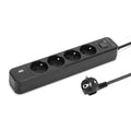 Przedłużacz elektryczny czarny 4-gniazdowy z USB MONTIS 5m MT186-BK-5