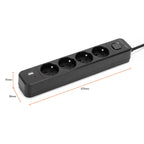 Przedłużacz elektryczny czarny 4-gniazdowy z USB MONTIS 5m MT186-BK-5