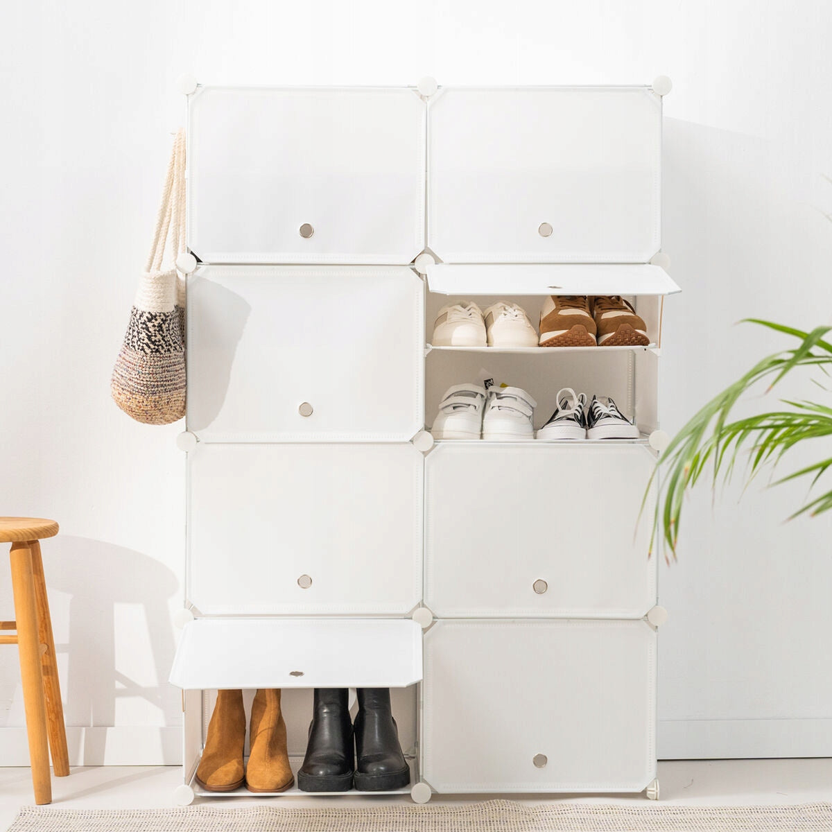 Przenośna modułowa szafka na buty obuwie InnovaGoods biała / white