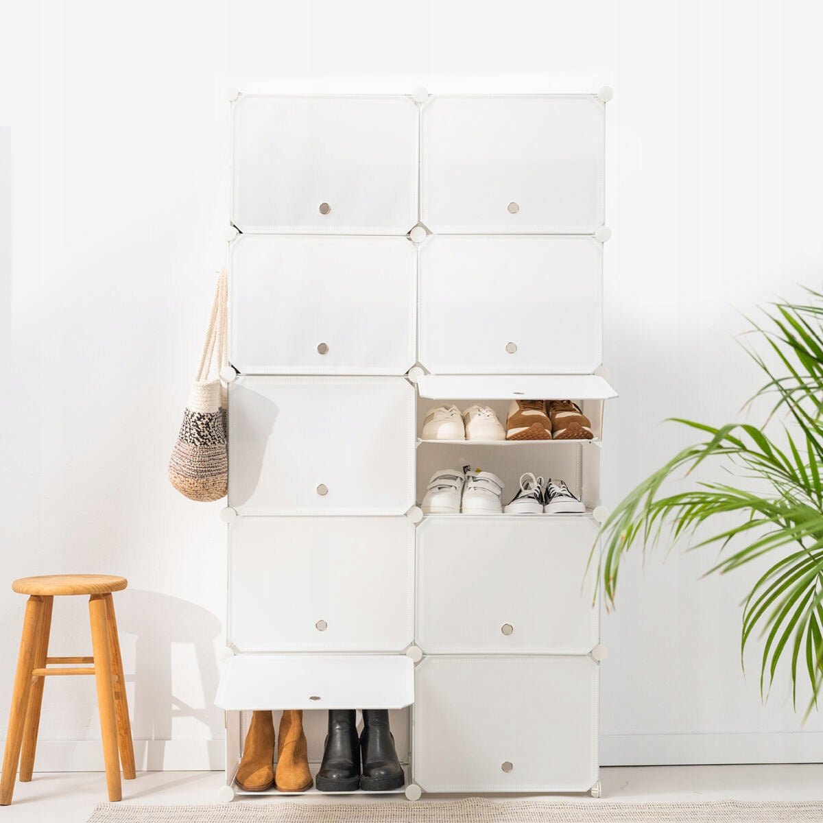 Przenośna modułowa szafka na buty obuwie InnovaGoods biała / white