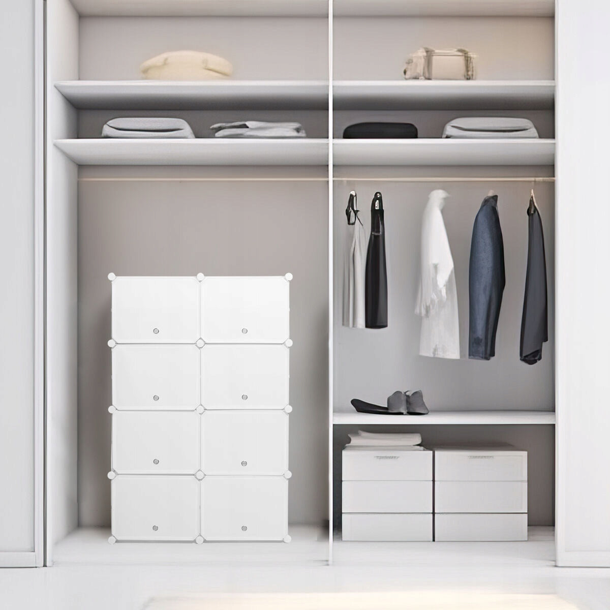 Przenośna modułowa szafka na buty obuwie InnovaGoods biała / white