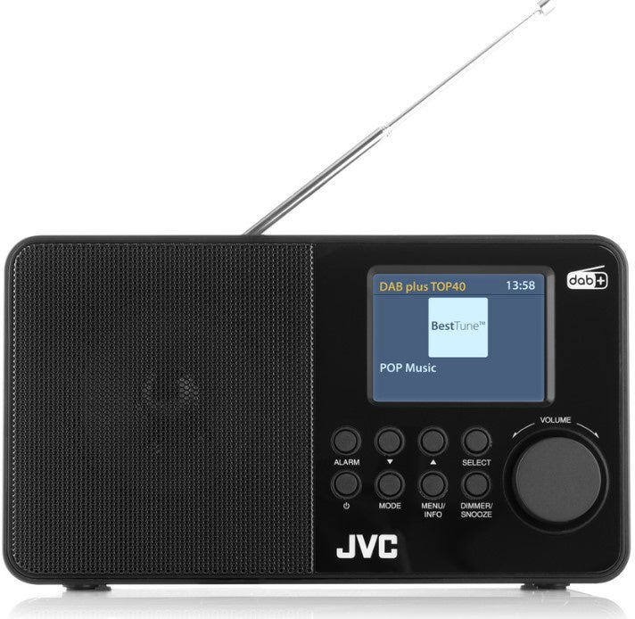 Przenosne Cyfrowe radio FM DAB+ JVC RA-E611B-DAB black snooze i sleep 4xAA