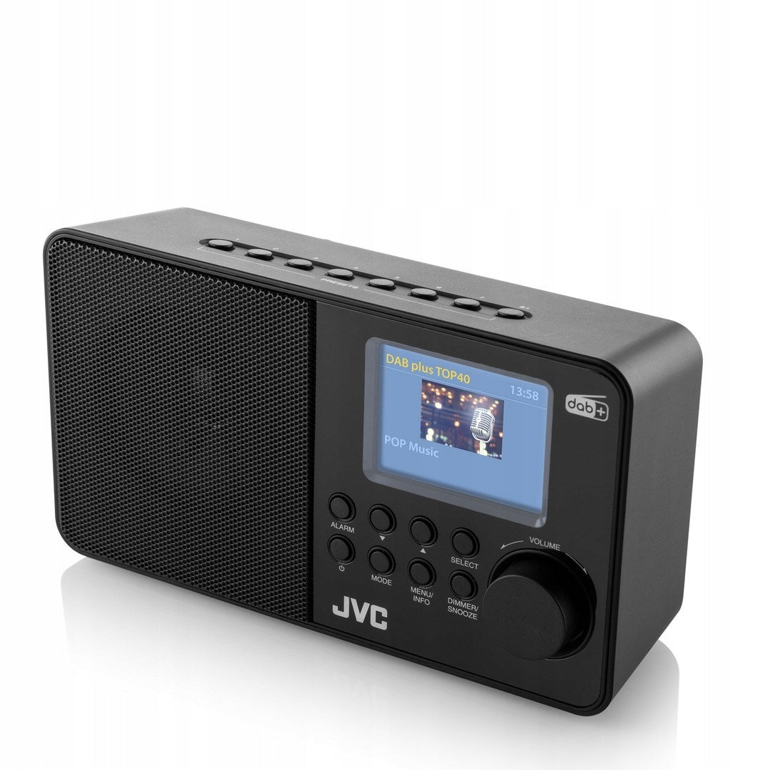 Przenosne Cyfrowe radio FM DAB+ JVC RA-E611B-DAB black snooze i sleep 4xAA