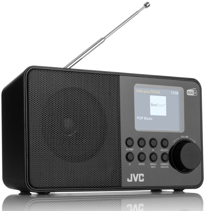 Przenosne Cyfrowe radio FM DAB+ JVC RA-E611B-DAB black snooze i sleep 4xAA