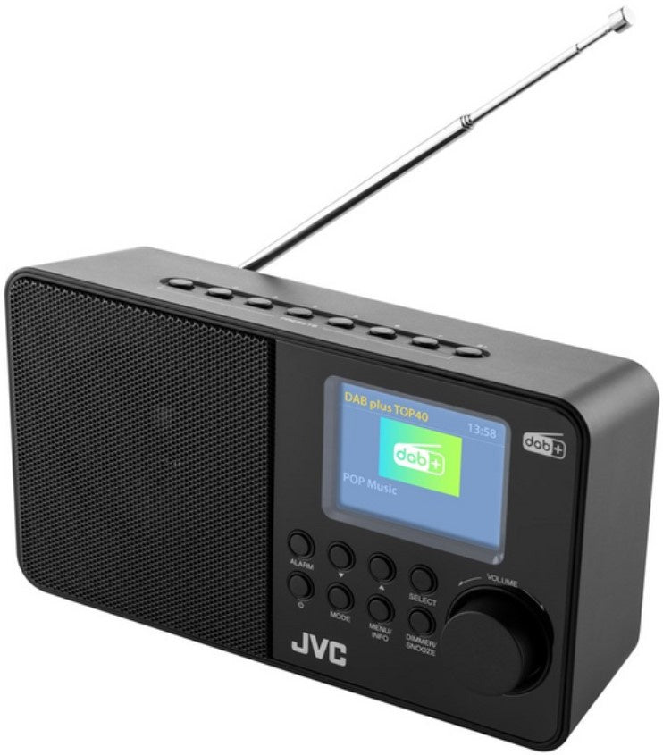 Przenosne Cyfrowe radio FM DAB+ JVC RA-E611B-DAB black snooze i sleep 4xAA