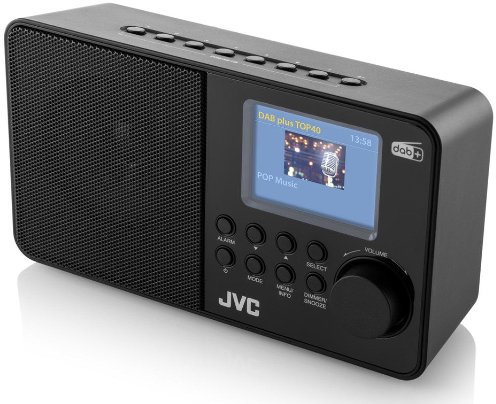 Przenosne Cyfrowe radio FM DAB+ JVC RA-E611B-DAB black snooze i sleep 4xAA