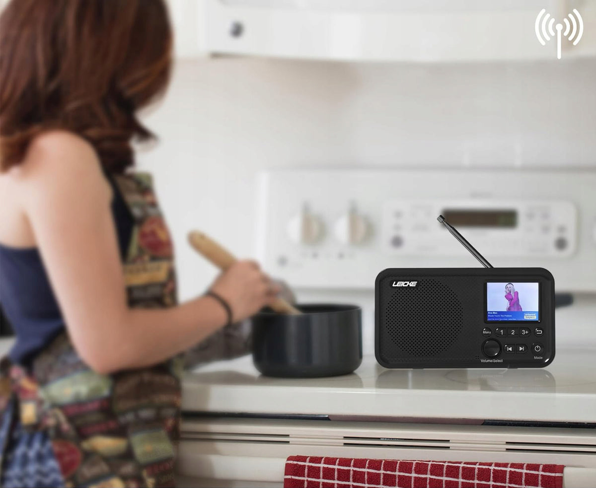 Przenośne radio LEICKE z Bluetooth, DAB/FM, 2,41'', 4000mAh, microSD/TF/AUX