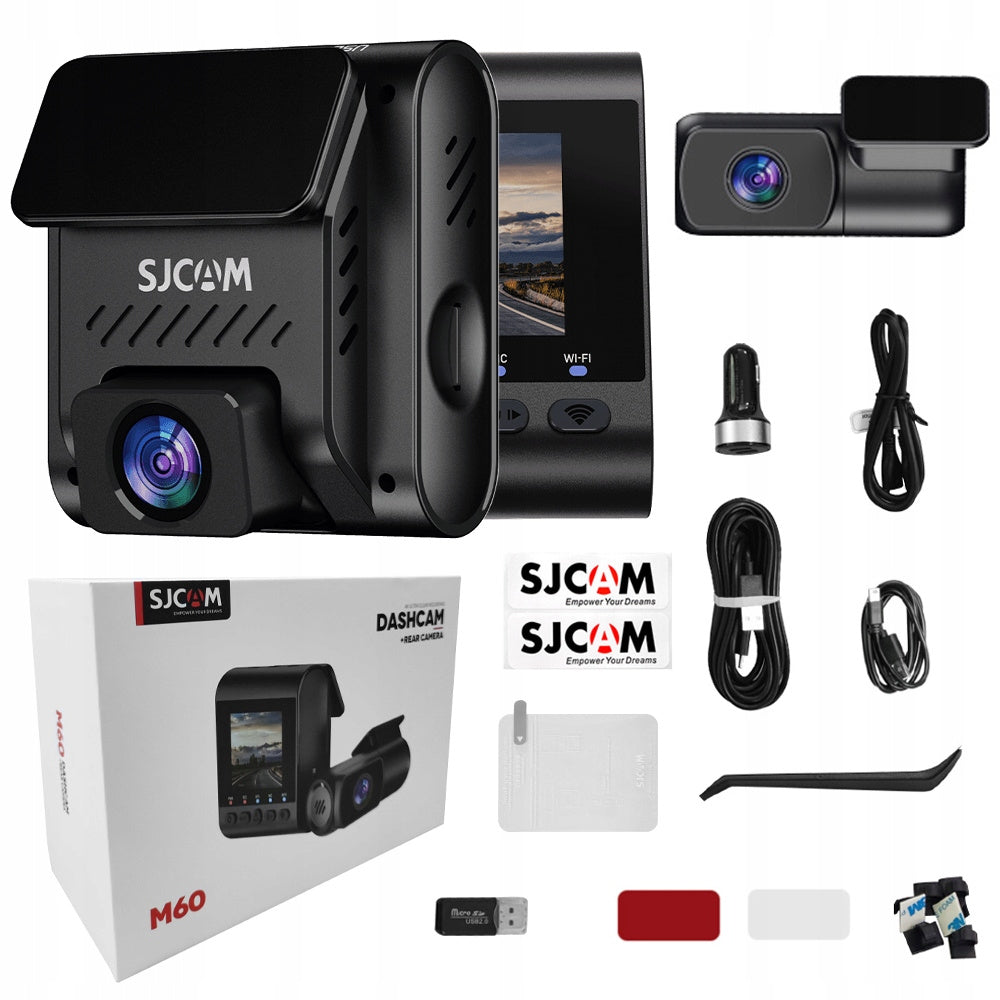 Przód+Tył wideorejestrator samochodowy SJCAM M60 Dashcam 4K hdr WiFi GPS