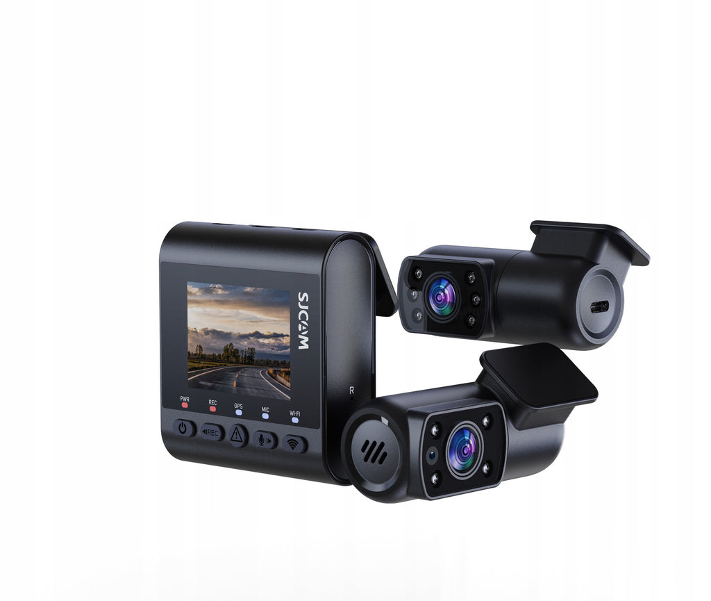 Przód+Tył+Wnętrze - wideorejestrator samochodowy SJCAM M60 Dashcam 4K Wi-Fi