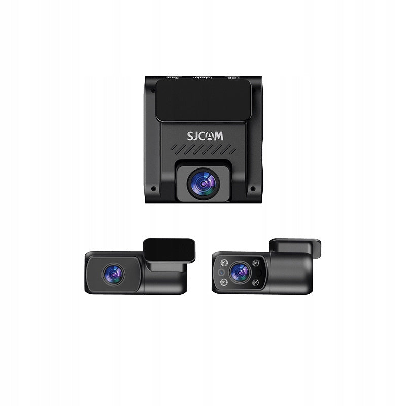 Przód+Tył+Wnętrze - wideorejestrator samochodowy SJCAM M60 Dashcam 4K Wi-Fi