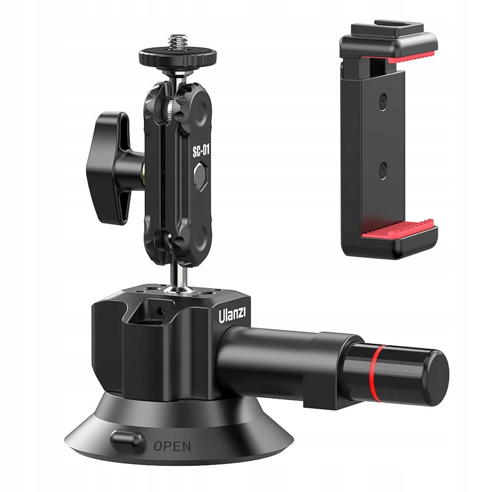 Przyssawka Ulanzi SC-01 z Magic Arm, uchwytem do smartfona i kamer GoPro