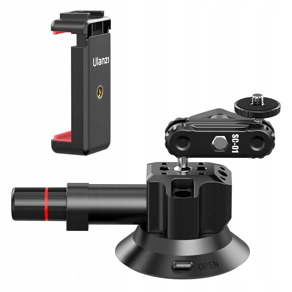 Przyssawka Ulanzi SC-01 z Magic Arm, uchwytem do smartfona i kamer GoPro