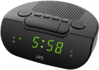 Radiobudzik radio FM budzik JVC czarne funkcjonalne estetyczne eleganckie