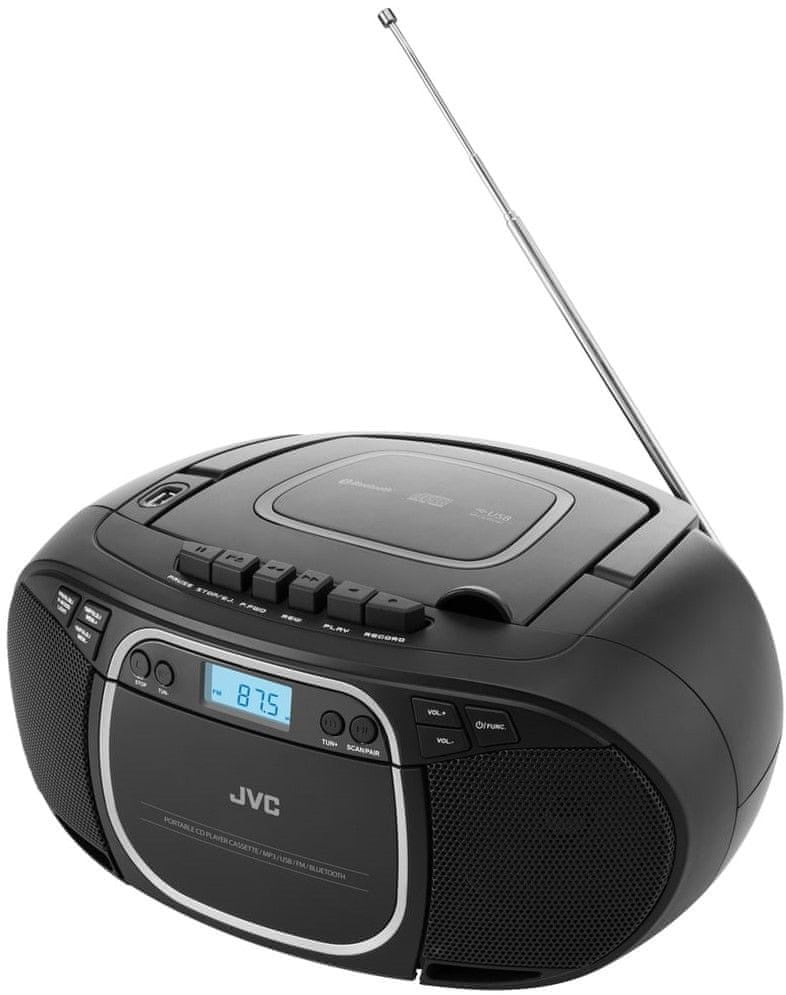 Radioodtwarzacz radio FM boombox JVC cd USB Bluetooth AUX 3W