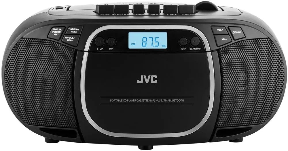 Radioodtwarzacz radio FM boombox JVC cd USB Bluetooth AUX 3W
