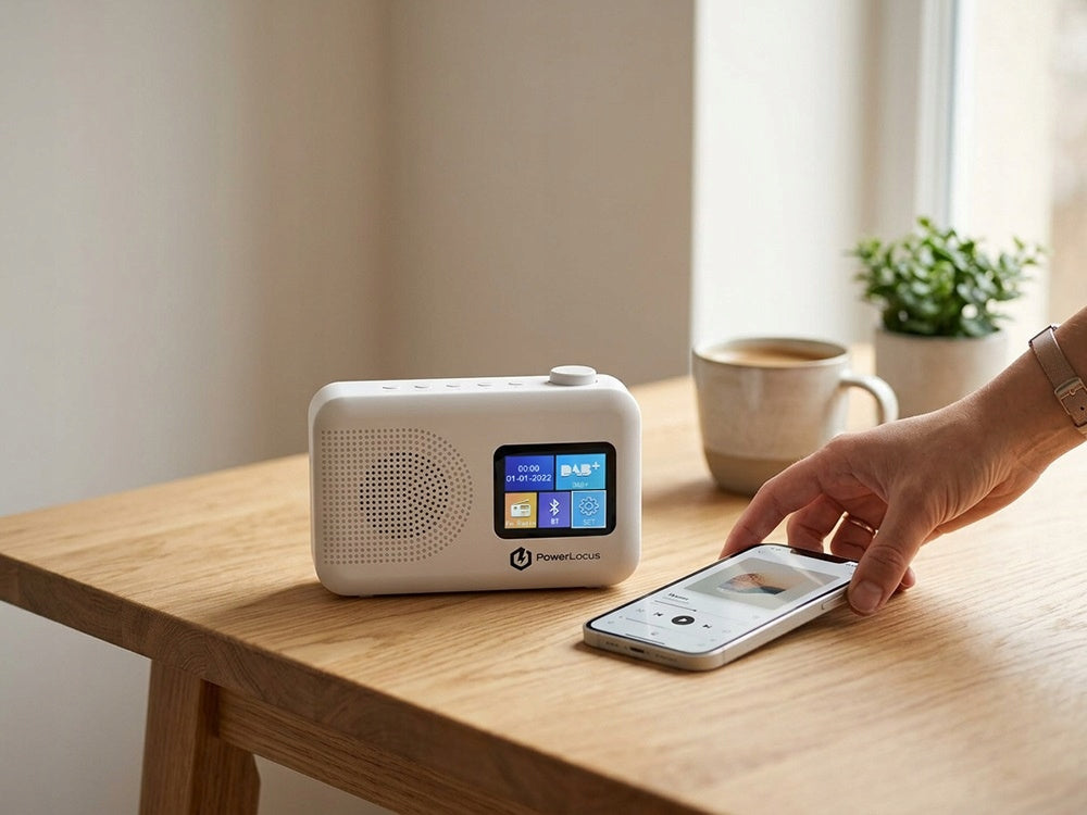 Radio bezprzewodowe przenośne PowerLocus DAB+ FM/AM, Alarm Clock Bluetooth