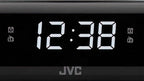 Radio sieciowo-bateryjne AM, FM JVC RA-E211B z budzikiem cyfrowy zegar