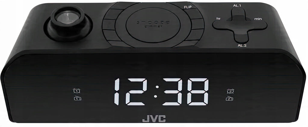 Radio sieciowo-bateryjne AM, FM JVC RA-E211B z budzikiem cyfrowy zegar