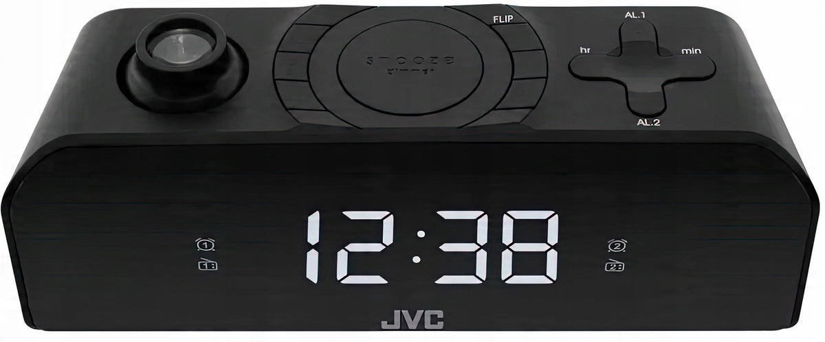 Radio sieciowo-bateryjne AM, FM JVC RA-E211B z budzikiem cyfrowy zegar