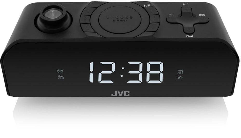 Radio sieciowo-bateryjne AM, FM JVC RA-E211B z budzikiem cyfrowy zegar