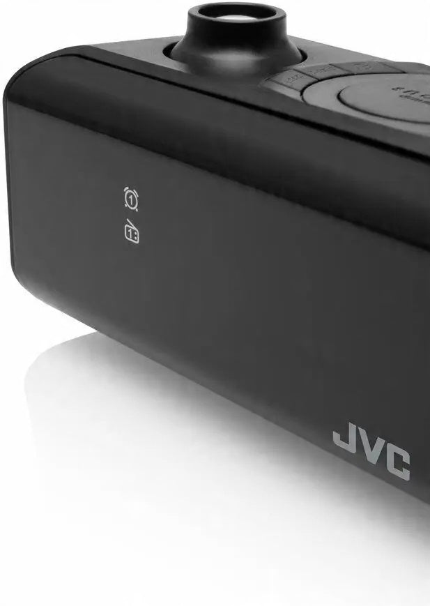 Radio sieciowo-bateryjne AM, FM JVC RA-E211B z budzikiem cyfrowy zegar