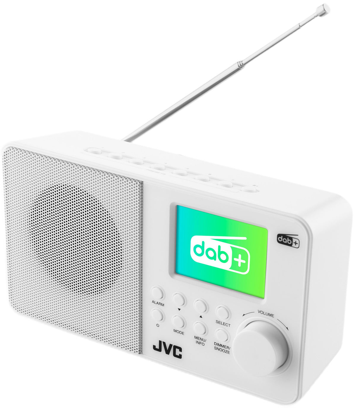 Radio sieciowo-bateryjne DAB+, FM JVC RA-E611W-DAB BestTuneTM z budzikiem