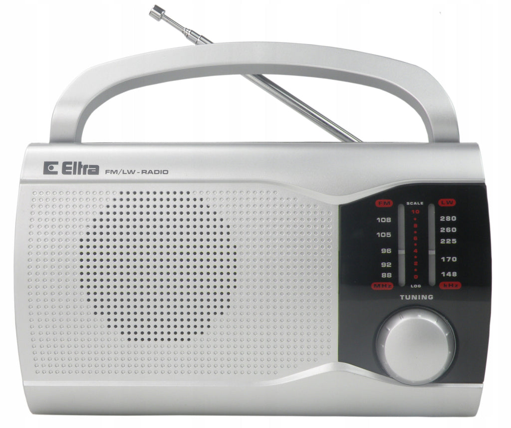Radioodtwarzacz ewa Srebrna radio sieciowo-bateryjne FM,