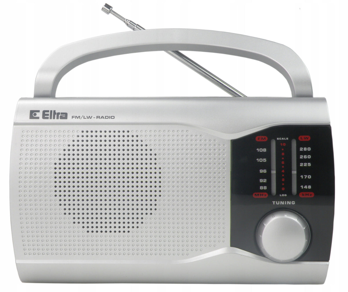 Radioodtwarzacz ewa Srebrna radio sieciowo-bateryjne FM,