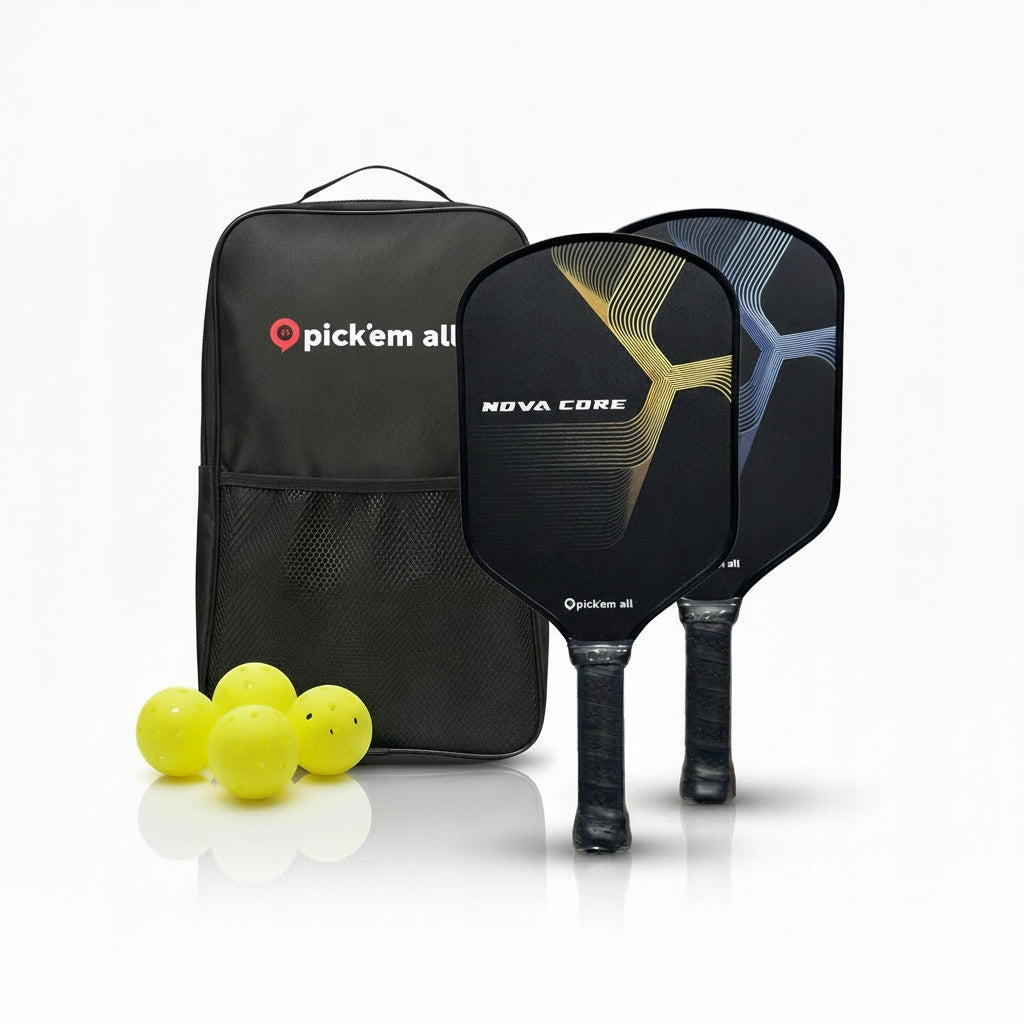 Rakiety do pickleball pick'em all P1 Fiberglass dwa kolory + 4 piłki zestaw